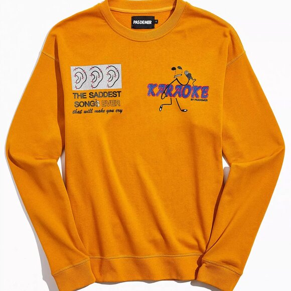 Pas de Mer Pullover crew neck sweatshirt KARAOKE THEME MENS LARGE - Picture 1 of 2